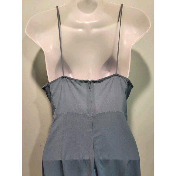 Zara Soft Green Sleeveless Twist V Neck Chiffon Jumpsuit Sz S - Picture 8 of 10